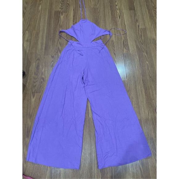 Louna Lavender  Sleeveless Jumpsuit with wide legs  size S - Picture 4 of 16